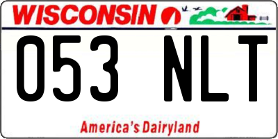 WI license plate 053NLT