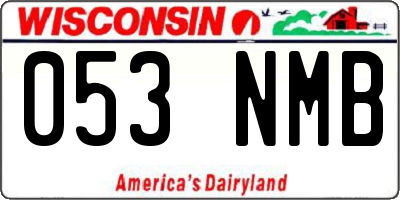 WI license plate 053NMB