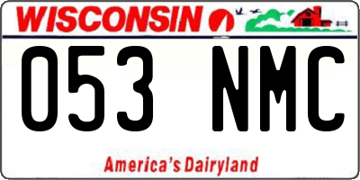 WI license plate 053NMC