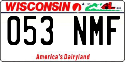 WI license plate 053NMF
