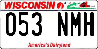 WI license plate 053NMH