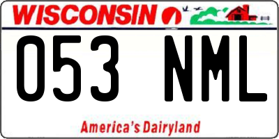 WI license plate 053NML
