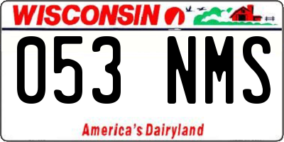 WI license plate 053NMS