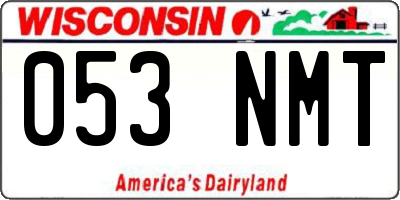 WI license plate 053NMT