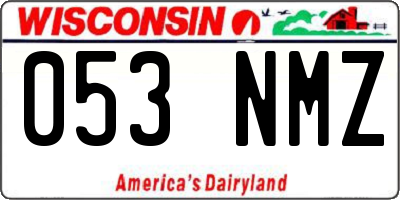 WI license plate 053NMZ