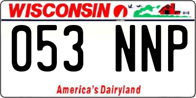 WI license plate 053NNP