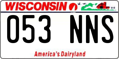 WI license plate 053NNS