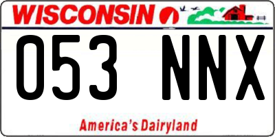 WI license plate 053NNX