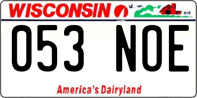 WI license plate 053NOE