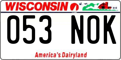 WI license plate 053NOK