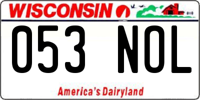 WI license plate 053NOL
