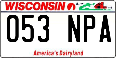 WI license plate 053NPA