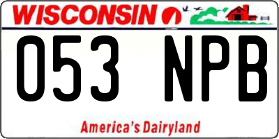 WI license plate 053NPB