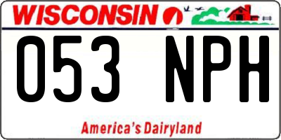 WI license plate 053NPH