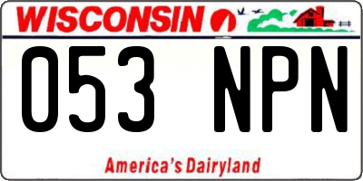 WI license plate 053NPN