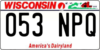 WI license plate 053NPQ