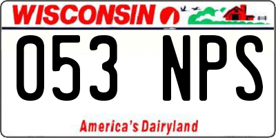 WI license plate 053NPS