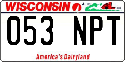 WI license plate 053NPT