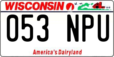 WI license plate 053NPU