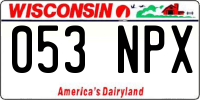 WI license plate 053NPX