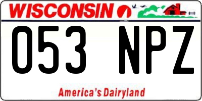 WI license plate 053NPZ