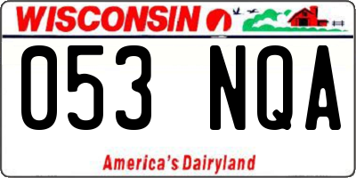 WI license plate 053NQA