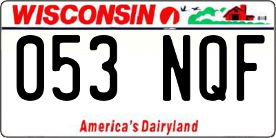 WI license plate 053NQF