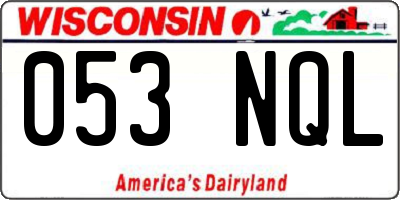 WI license plate 053NQL