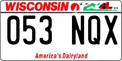 WI license plate 053NQX