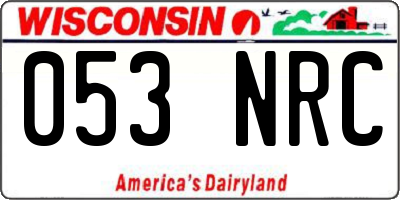 WI license plate 053NRC