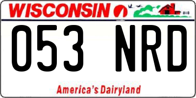 WI license plate 053NRD