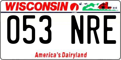 WI license plate 053NRE