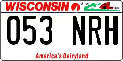 WI license plate 053NRH