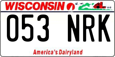WI license plate 053NRK
