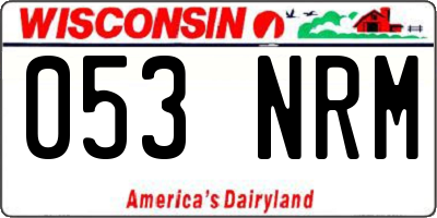WI license plate 053NRM