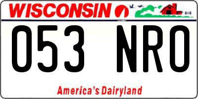 WI license plate 053NRO