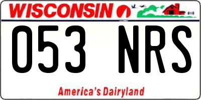 WI license plate 053NRS