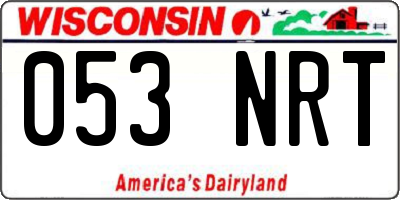 WI license plate 053NRT