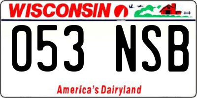 WI license plate 053NSB