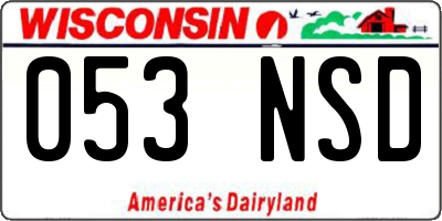 WI license plate 053NSD