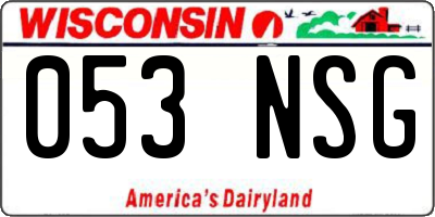 WI license plate 053NSG