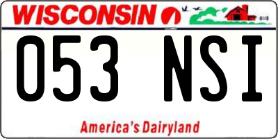 WI license plate 053NSI