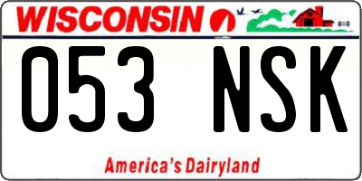 WI license plate 053NSK