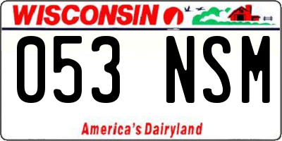 WI license plate 053NSM