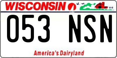 WI license plate 053NSN