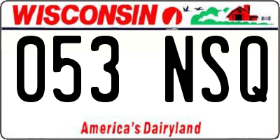 WI license plate 053NSQ