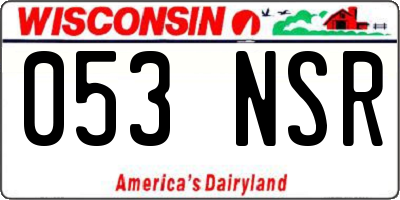 WI license plate 053NSR