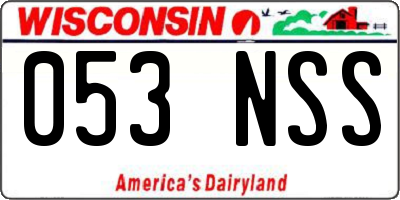 WI license plate 053NSS
