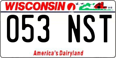 WI license plate 053NST