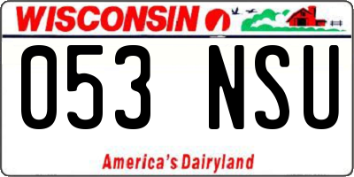 WI license plate 053NSU